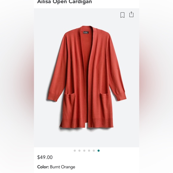 Burnt orange sweater/cardigan - Picture 2 of 8